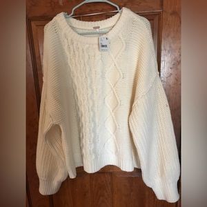 Free PeopleCableknit Sweater, Xl